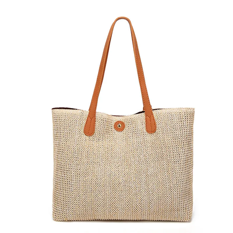 Women's Durable Stylish Beach Straw Simple Shoulder Bags