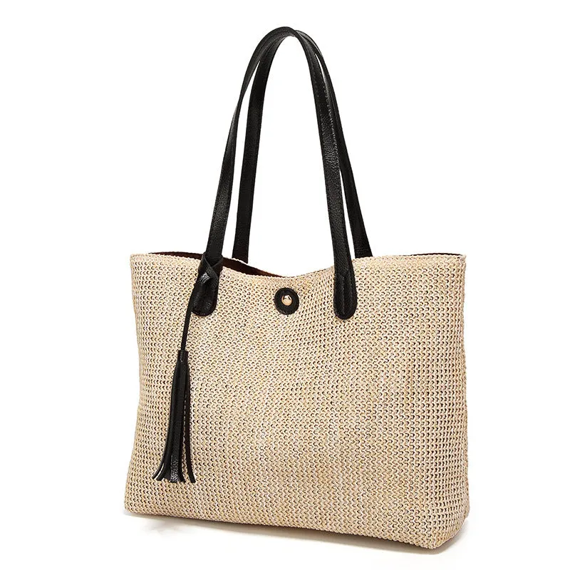 Women's Durable Stylish Beach Straw Simple Shoulder Bags