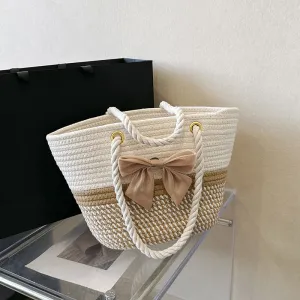 Women's Ethnic Style Straw Mori Large Capacity Shoulder Bags