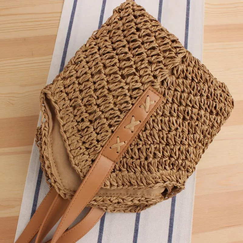 Women's Hand-woven Fashion Straw Paper String Vacation Shoulder Bags