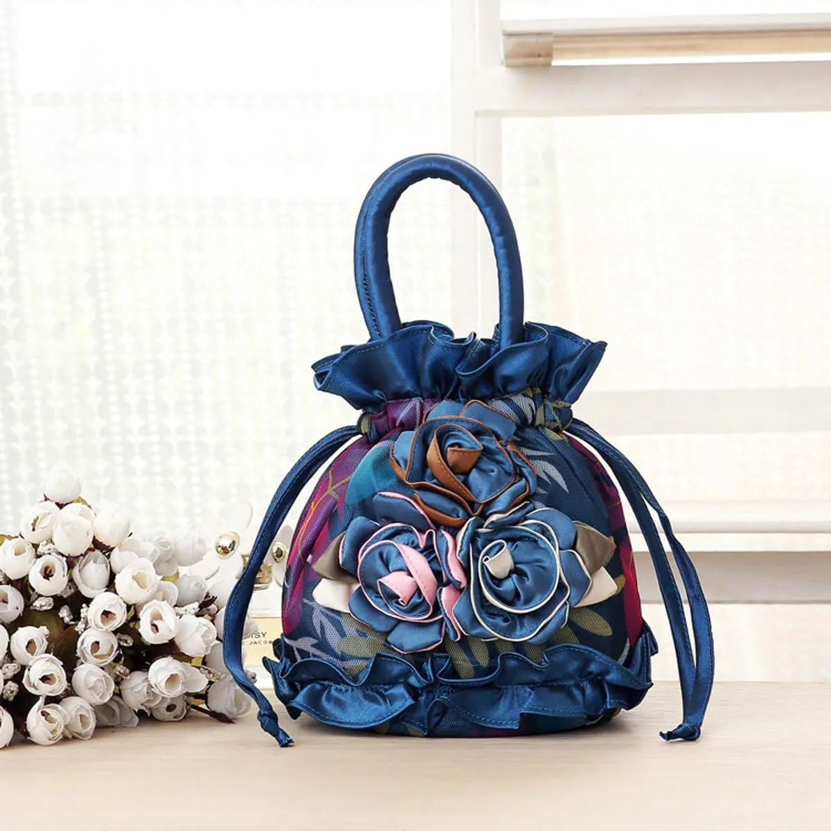 Womens Ladies Handbag Drawstring Bucket Bag Coin Purses Key Bags Cash Money Phone Pouches