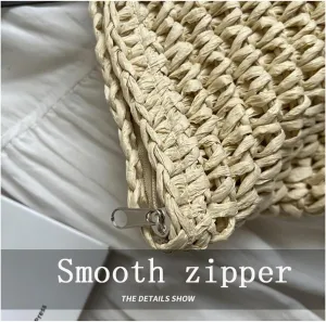 Women's Large Capacity 2025 Spring And Summer Versatile Woven Shoulder Bag Commuter Straw Tote Bag for Women