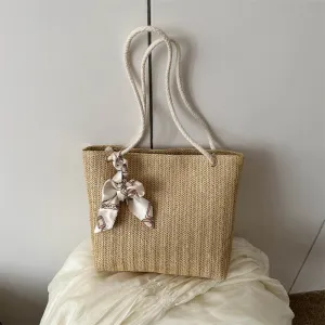 Women's Large Capacity Fashion Underarm Straw Shoulder Bags