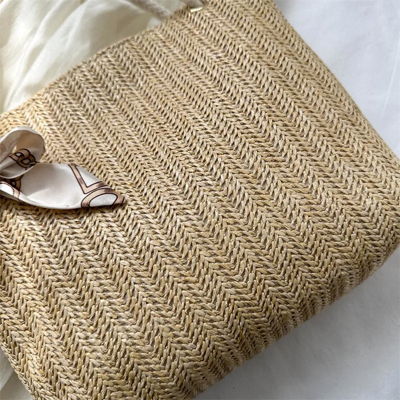 Women's Large Capacity Fashion Underarm Straw Shoulder Bags