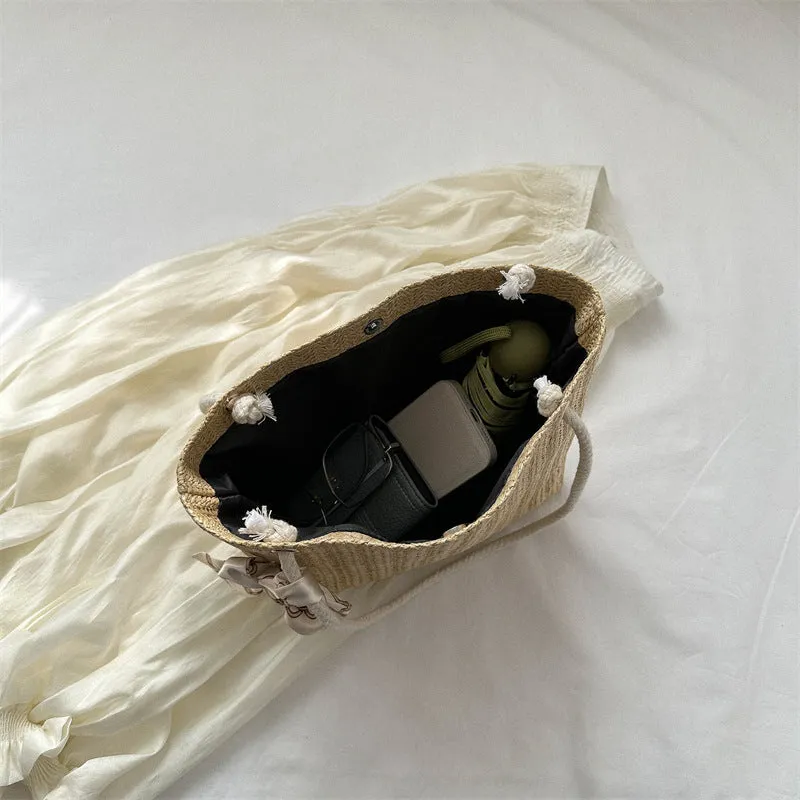 Women's Large Capacity Fashion Underarm Straw Shoulder Bags