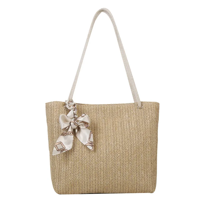 Women's Large Capacity Fashion Underarm Straw Shoulder Bags