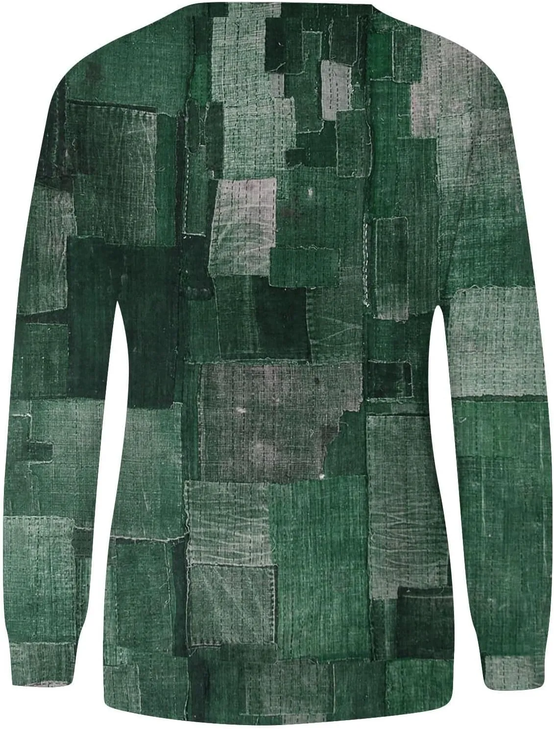 Womens Long Sleeve Crewneck Sweatshirt Trendy Color Block Plaid Tunic Pullover Tops Casaul Lightweight Cotton Clothes