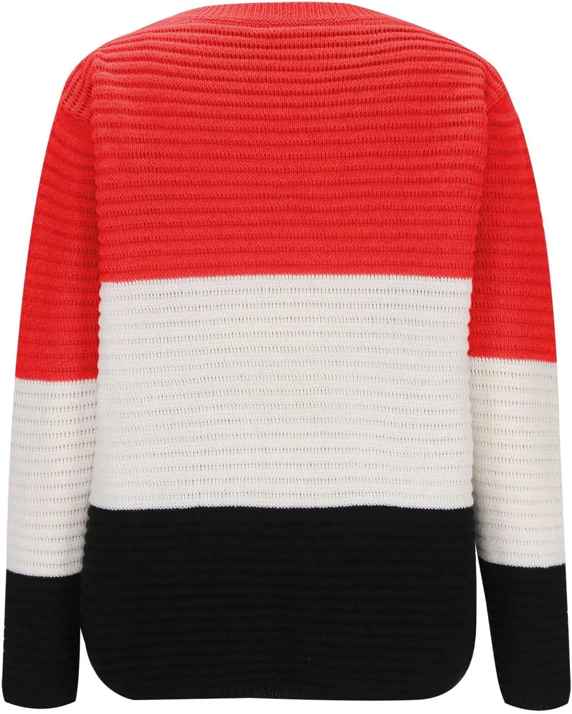 Women's Loose Fit Sweater Long Sleeve Crewneck Color Block Sweaters Fashion Lightweight Pullovers