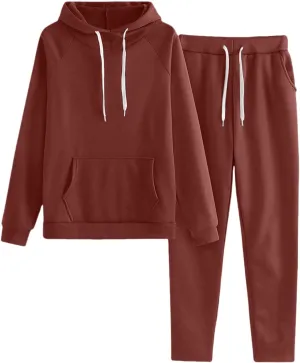 Womens Oversized Casual 2 Piece Tracksuit Trendy Hoodie Jogging Pant Outfits Going Out Athletic Lounge Sweatsuit Sets