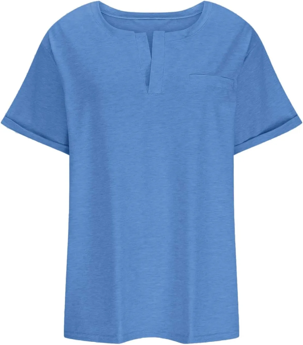 Women's Plus Size Summer Tops Short Sleeve Casual Shirt Vacation Basic Tees Loose Fit V Neck T Shirts Dressy Blouses