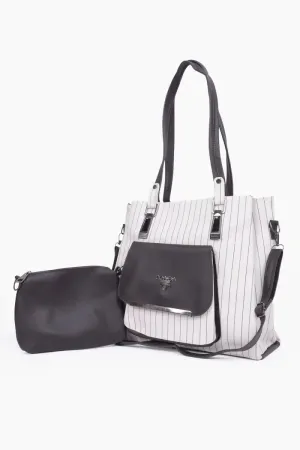 Women’s PU Leather Combo Hand Bags with Purse - White