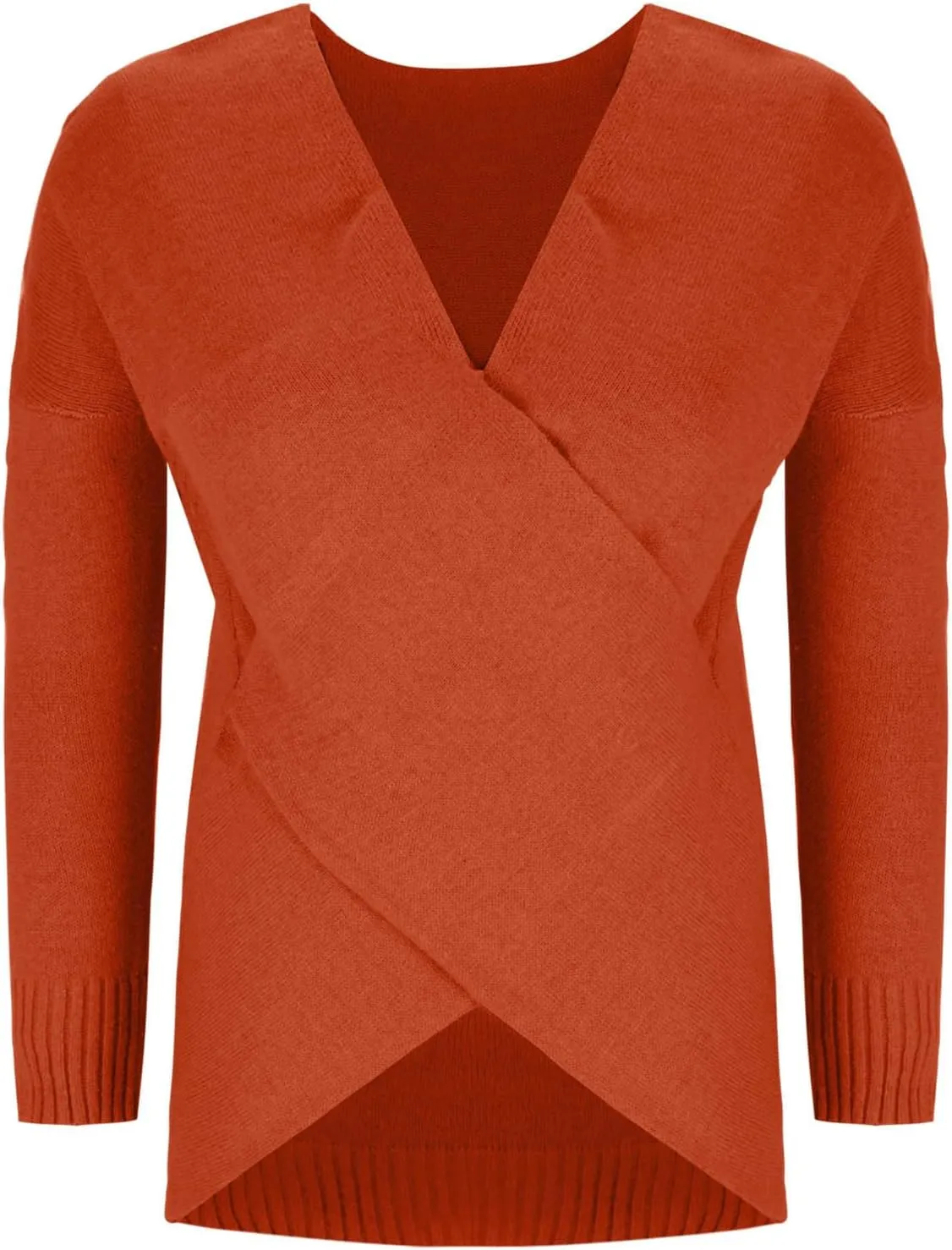Women's Sexy Sweater V Neck Solid Color Cross Knit Drop Shoulder Shirts Lazy Fashion Lightweight 2024 Winter Outfits