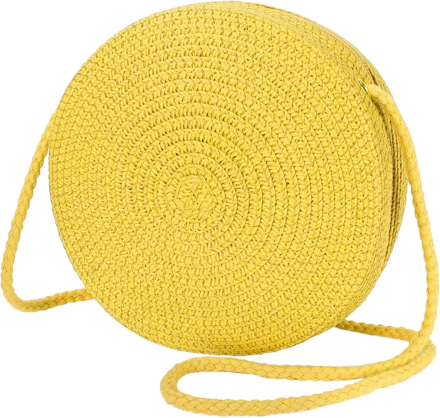 Womens Small Round Straw Crossbody Bag Beach Shoulder Bag Handbag Purse for Summer