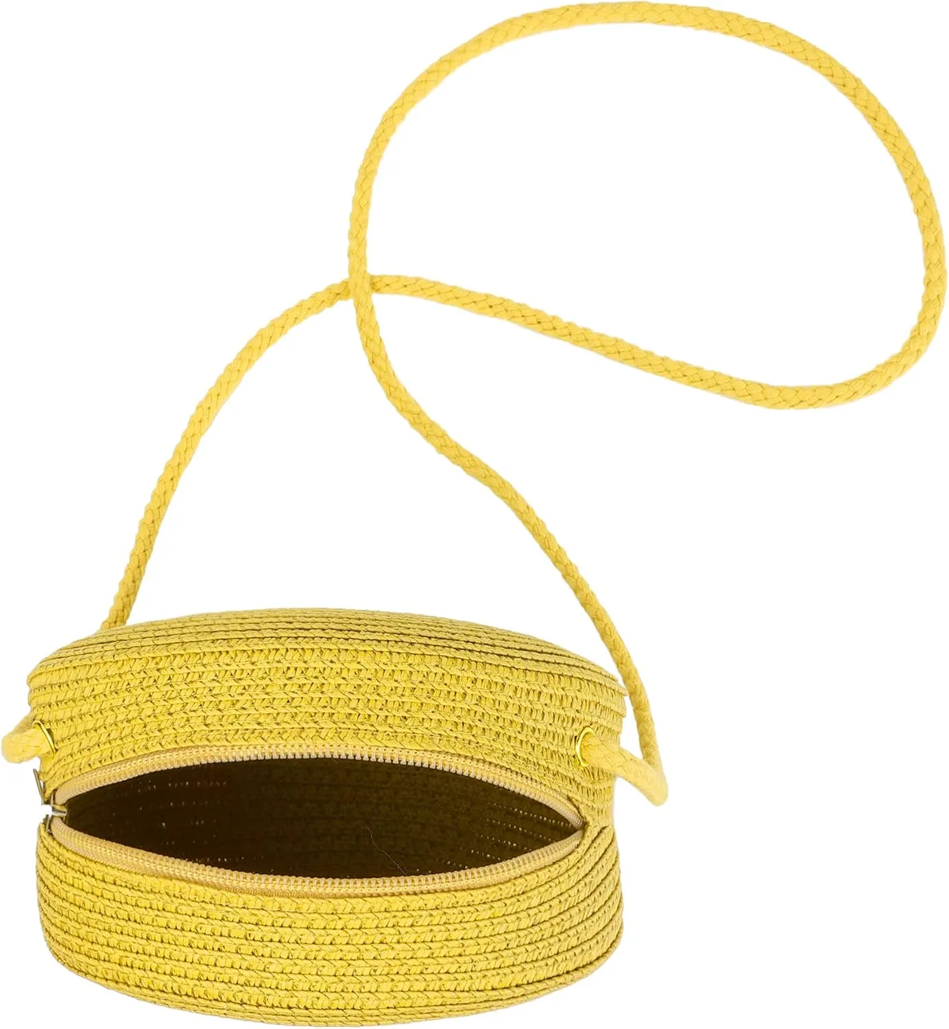 Womens Small Round Straw Crossbody Bag Beach Shoulder Bag Handbag Purse for Summer