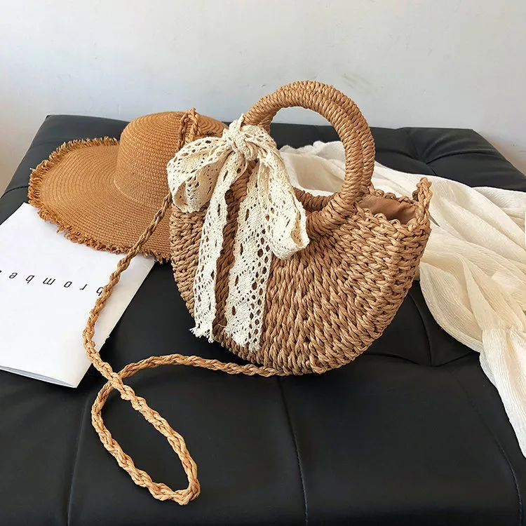 Women's Straw Woven Fashion Female Versatile Vegetable Crossbody Bags