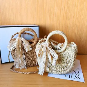 Women's Straw Woven Fashion Female Versatile Vegetable Crossbody Bags