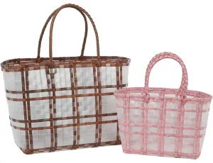 Women's straw woven handbag; women's solid color woven handbag; bring a small handbag
