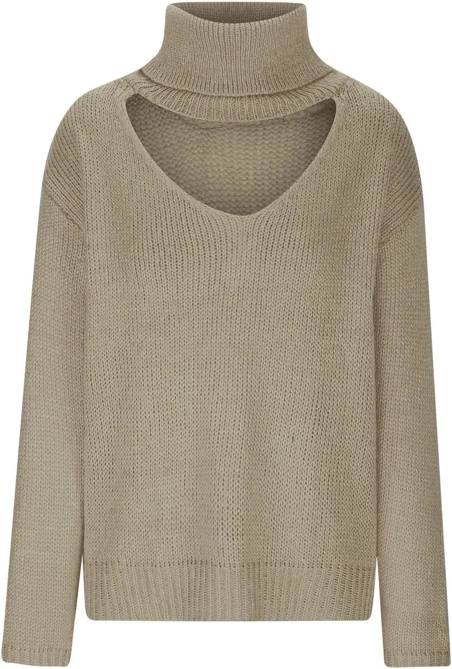 Womens Turtleneck Long Sleeve Sweaters Winter Clothes Knitwear Blouse Top Chunky Cable Knit Pullover 2023 Fashion