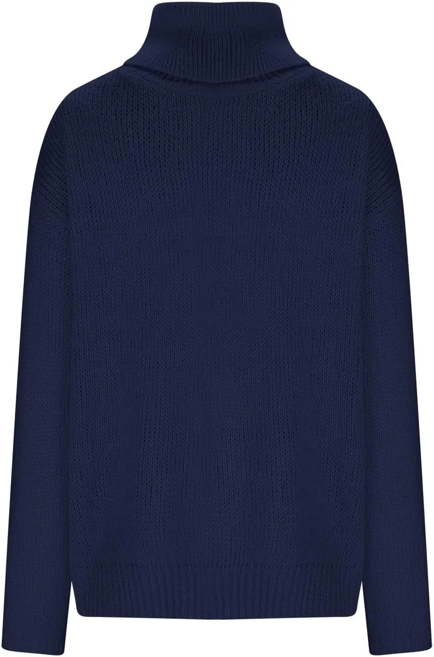 Womens Turtleneck Long Sleeve Sweaters Winter Clothes Knitwear Blouse Top Chunky Cable Knit Pullover 2023 Fashion