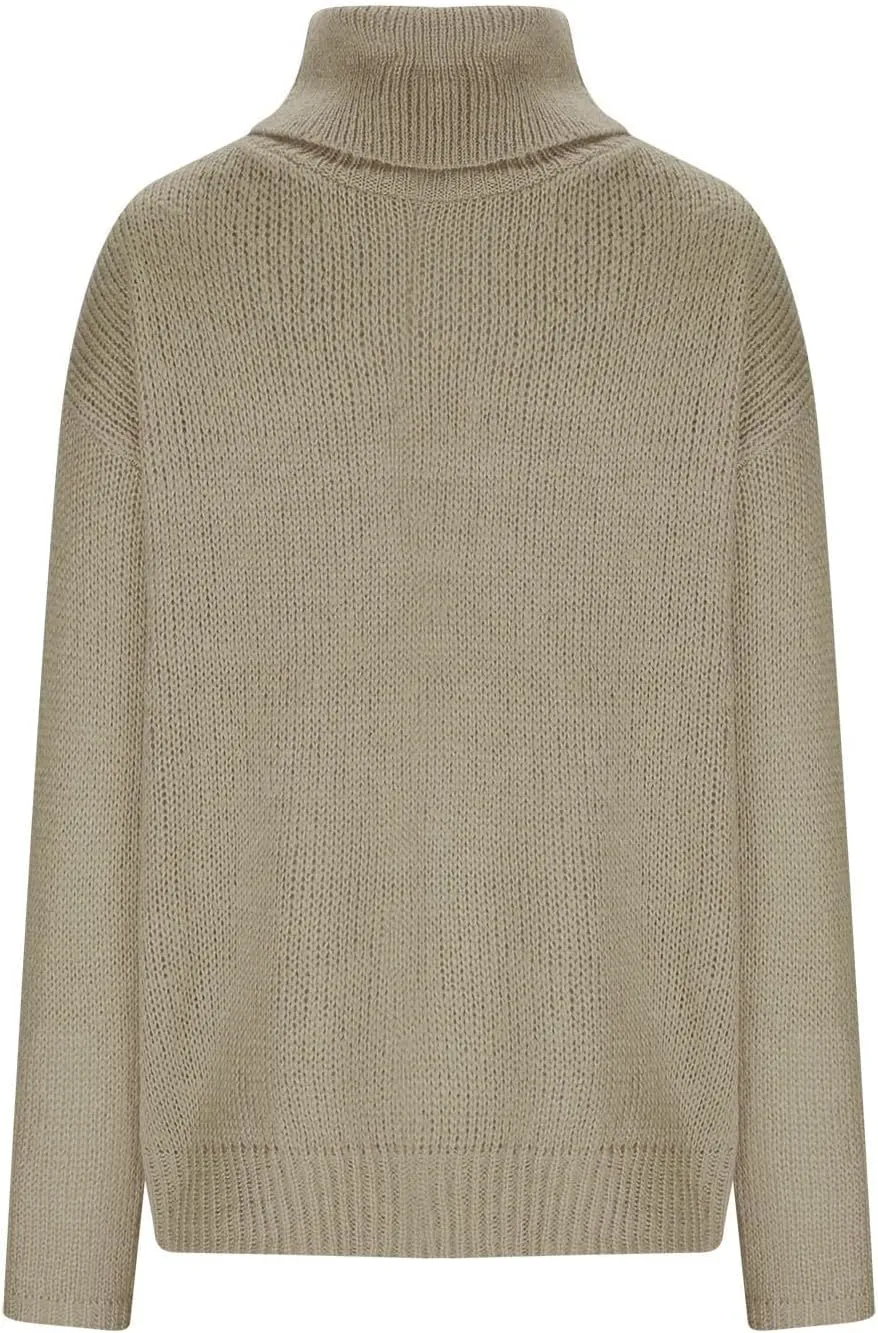 Womens Turtleneck Long Sleeve Sweaters Winter Clothes Knitwear Blouse Top Chunky Cable Knit Pullover 2023 Fashion
