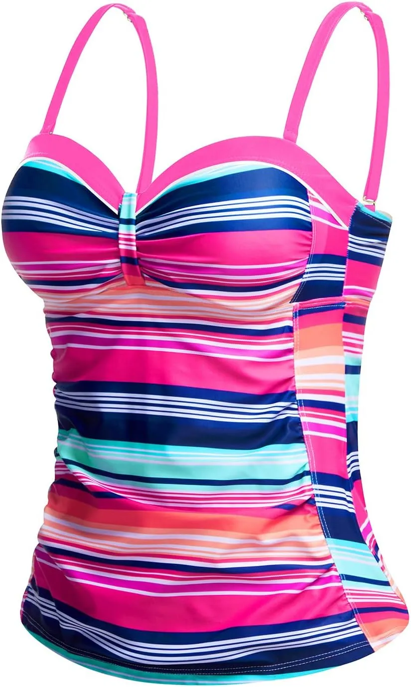 Women's Underwire Tummy Control Swimsuit Top with Push Up - No Bottom Included