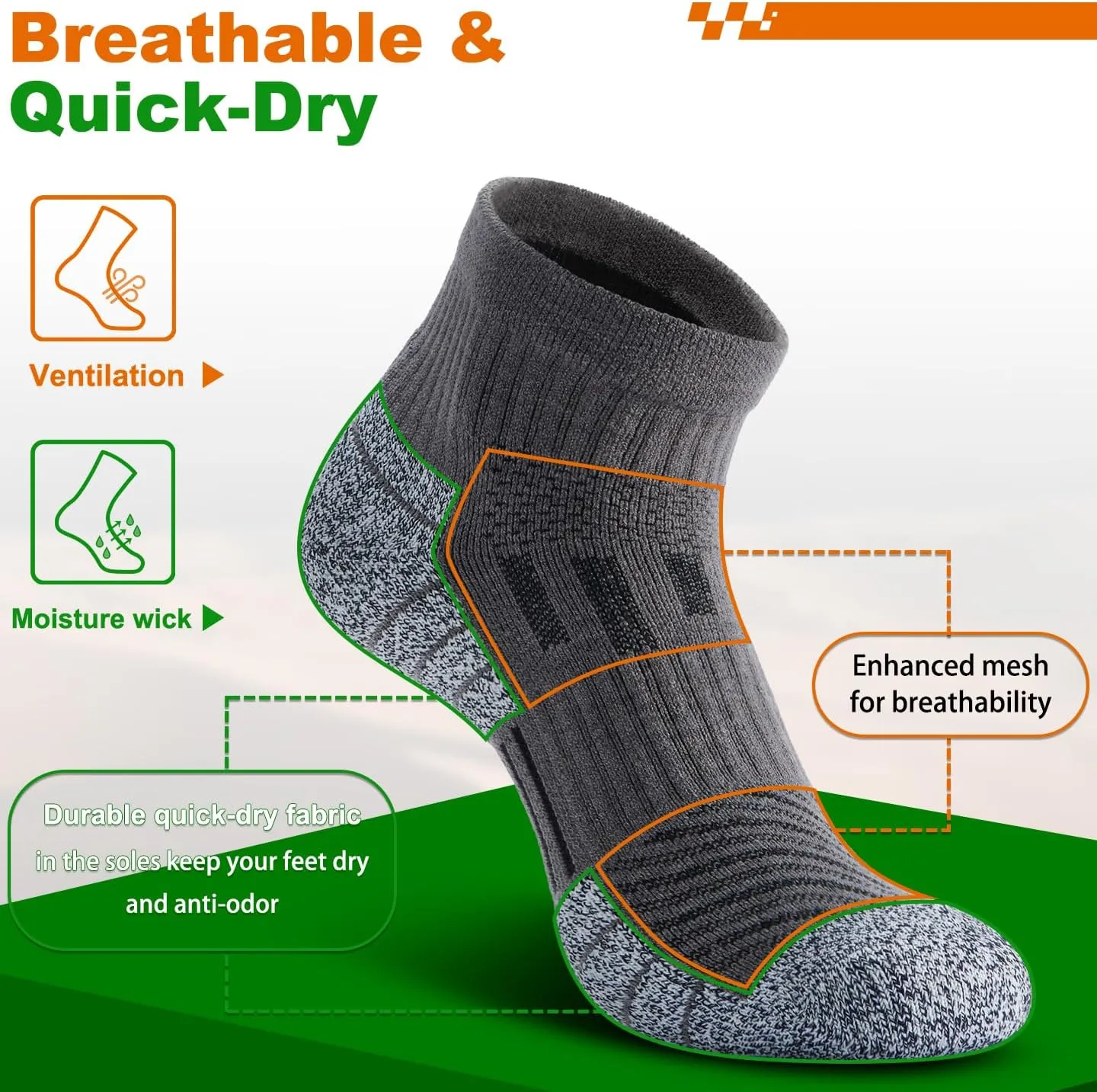 Wool Compression Ankle Socks - Cozy Cushioned Hiking Running for Men Women - Thick Warm Durable