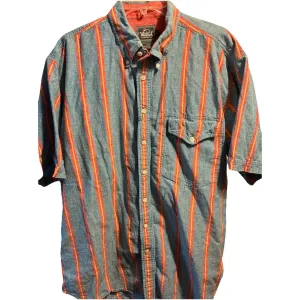 Woolrich Vintage Shirt Mens XL blue Red striped button up classic outdoors EUC