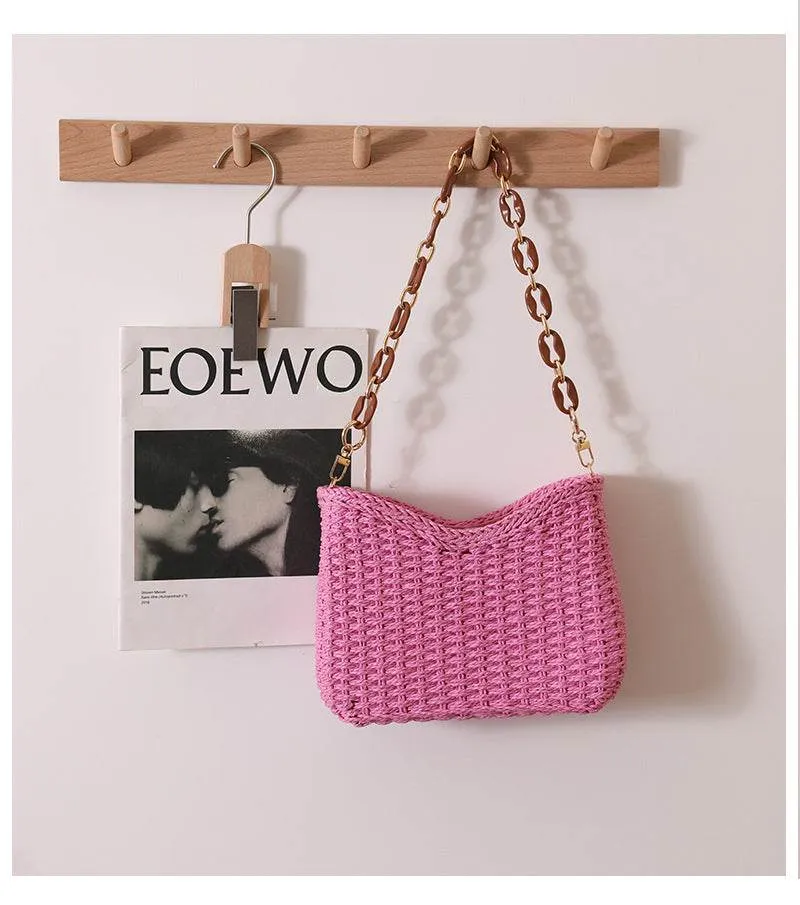 Woven Mavel Bag: Pink
