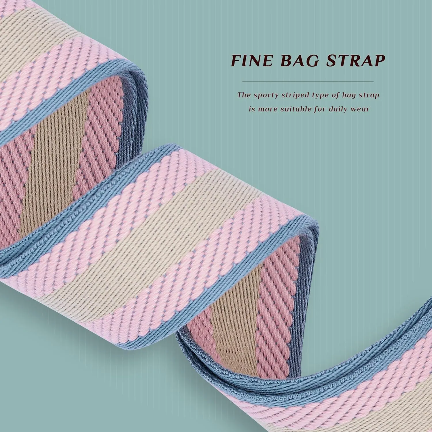 Woven Stripe Purse Straps,Replacement Crossbody Wide Shoulder Adjustable Strap for Bag Handbags
