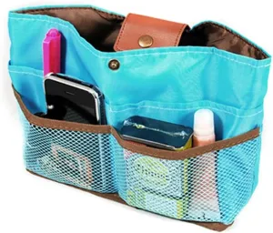 Wrapables® Ultimate Purse Insert/Handbag Organizer and Day Clutch, Sky Blue