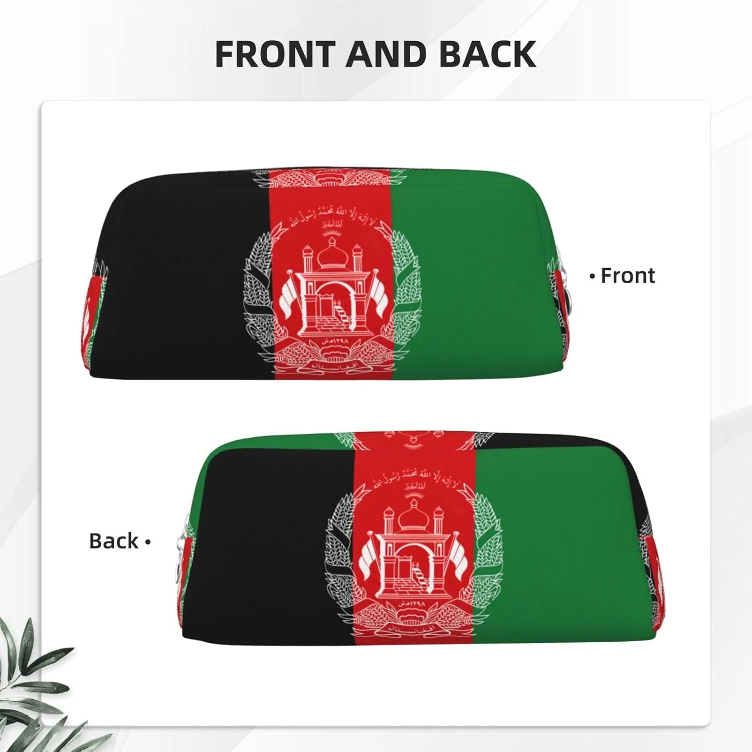 WURTON Flag of Afghanistan Print Pencil Pouch Multifunctional Pencil Case Bag Office Stylish Zipper Pencil Pouches
