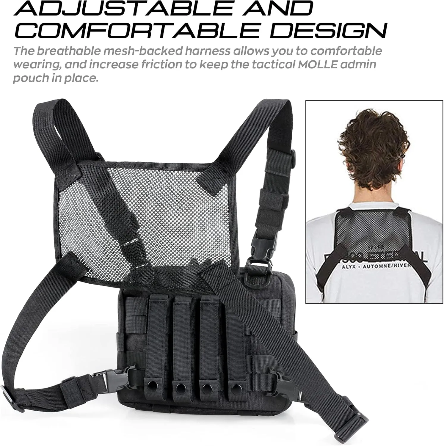 WYNEX Tactical Mag Admin Pouch, Molle Utility Tool Pouch Medical EMT Organizer with Triple Stacker Magazine Holder for M4 M16 Patch Included