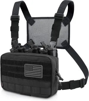 WYNEX Tactical Mag Admin Pouch, Molle Utility Tool Pouch Medical EMT Organizer with Triple Stacker Magazine Holder for M4 M16 Patch Included