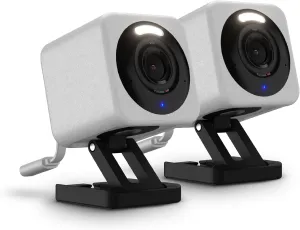 WYZE Cam v4, 2.5K HD WiFi Smart Home Security Camera, Indoor/Outdoor, Pet/Baby Monitor, Motion Activated Spotlight/Siren, Color Night Vision, 2-Way Audio, Compatible with Alexa & Google, Grey, 2 Pack