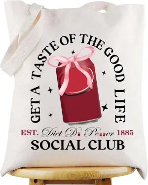 WZMPA Drink Lover Tote Bag Soda Fans Gift Get Taste Of The Good Drink Social Club Shoulder Bag Soda Addict Merch