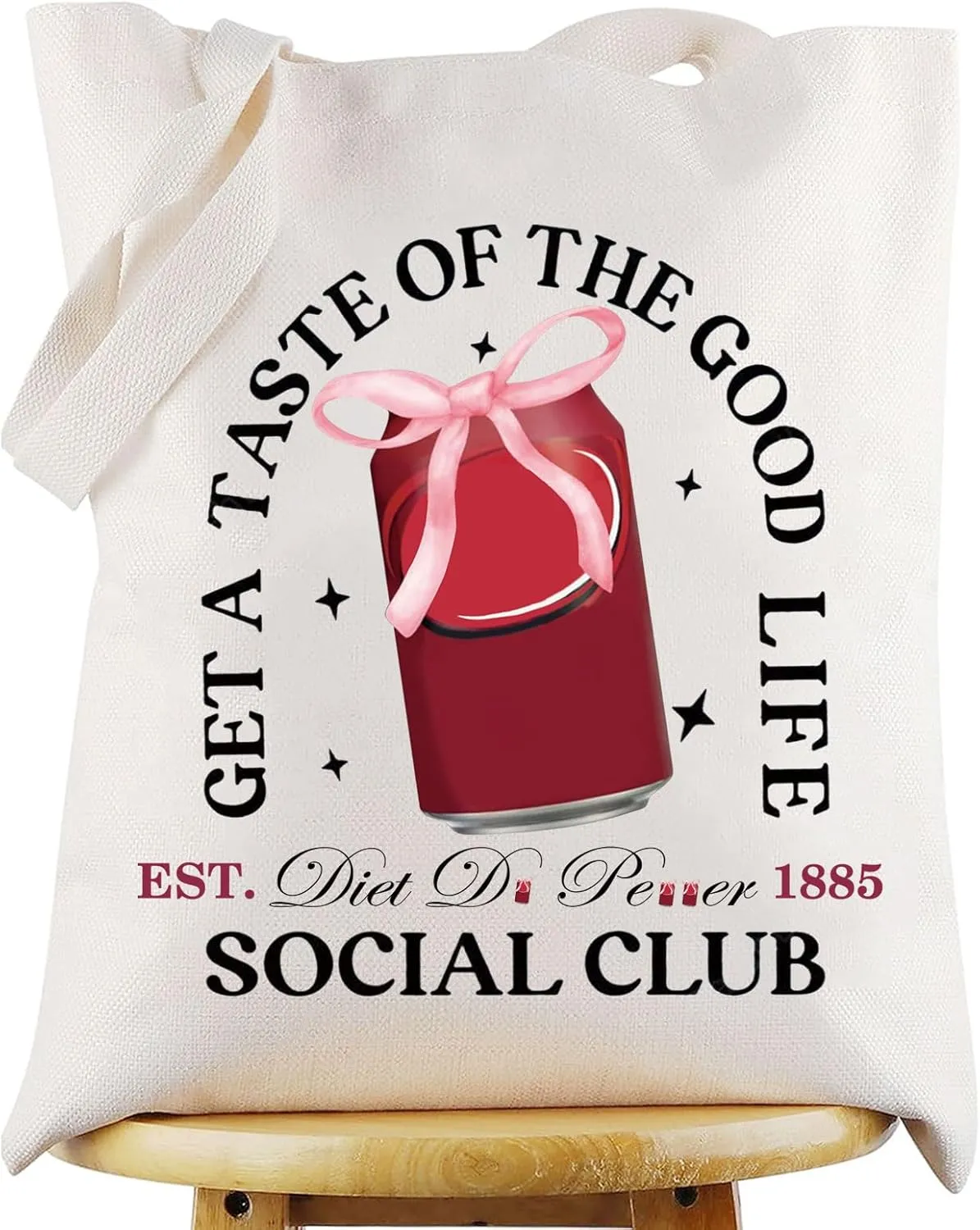 WZMPA Drink Lover Tote Bag Soda Fans Gift Get Taste Of The Good Drink Social Club Shoulder Bag Soda Addict Merch