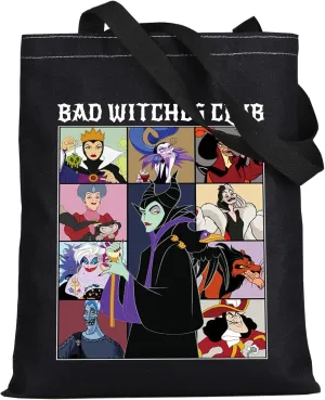 WZMPA Villains Tote Bag Yzma＆Evil Queen＆Jafar Fans Gift Bad Witches Club Ursula Shoulder Bag Villains Movie Merch