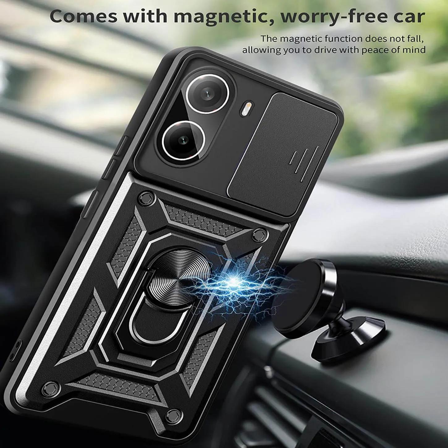 Xiaomi Poco X7 Pro Case Shockproof Ring Stand Phone Camera Lens Cover