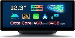 XTRONS 12.3 Inch Android 13 Car Stereo for Audi Q3 SQ3 RSQ3 (Typ 8U)(2013-2018) MMI RMC/3G  System, IPS Touch Screen 4 64GB Global 4G Car Radio GPS Navigation Support Wireless CarPlay Android Auto