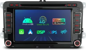 XTRONS 7” Car Stereo Radio for VW Volkswagen EOS Passat Golf, Android 13 GPS Navigation Touch Screen Head Unit, Built-in DSP Car Play Android Auto Support Backup Camera
