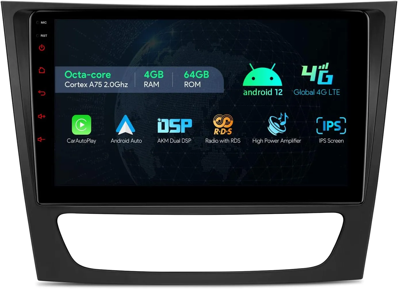 XTRONS Car Stereo for Mercedes Benz E Class W211 W219, Android 13 Octa Core 4GB 64GB Car Radio, 9” IPS Touch Screen GPS Navigation for Car Bluetooth Head Unit Built-in DSP Car Play Android Auto 4G LTE