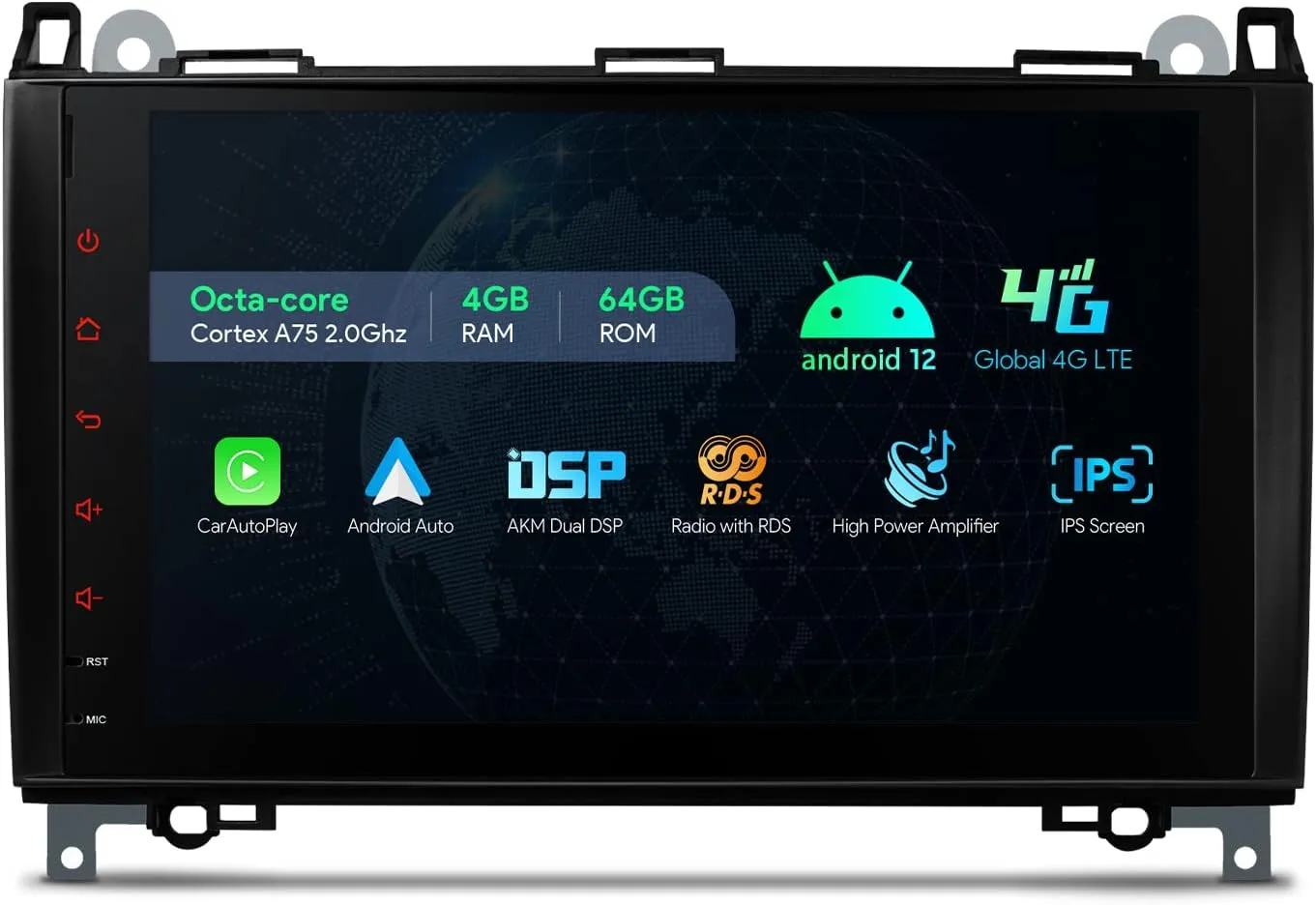XTRONS Car Stereo for Mercedes Benz W245 W169 W639, Android 12 Octa Core 4GB 64GB Car Radio, 9” IPS Touch Screen GPS Navigation for Car Bluetooth Head Unit Built-in DSP Car Play Android Auto 4G LTE