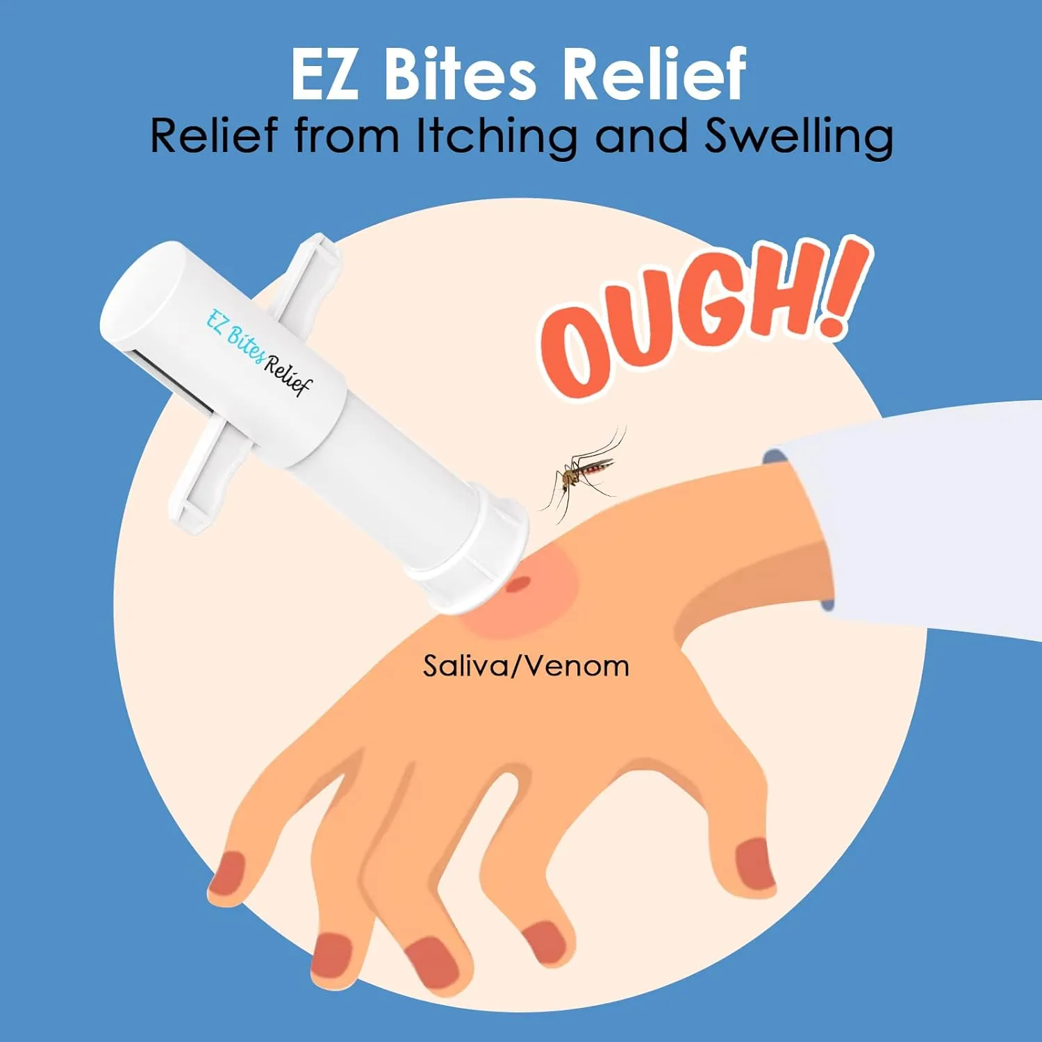 YARKOR EZ Bite Relief - Bug Bite Suction Tool 4 Packs, Kid Friendly Venom Extractor Itch Relief, Natural Reduce Itch & Swell, Bite & Sting First Aid for Outdoor Hiking, Backpacking and Camping