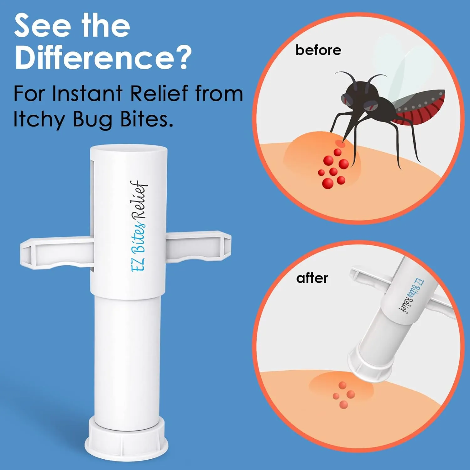 YARKOR EZ Bite Relief - Bug Bite Suction Tool 4 Packs, Kid Friendly Venom Extractor Itch Relief, Natural Reduce Itch & Swell, Bite & Sting First Aid for Outdoor Hiking, Backpacking and Camping