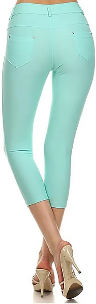 YELETE New Women's Stretchy Skinny Jeggings Shorts & Capri Pull On Style Trends SNJ