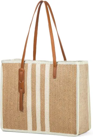 YIKOEE Large Straw Tote Bag: Summer Straw Handbags for Vacation