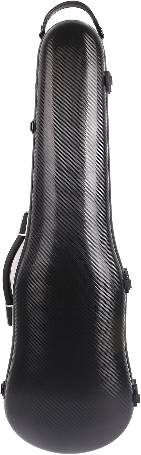 yinfente Triangle 1.95kg Violin Case 4/4 Full size Carbon Fiber Strong Bag 150kg Pressure Full Size With Adjustable Backstrap Two Bow Holder（Black）
