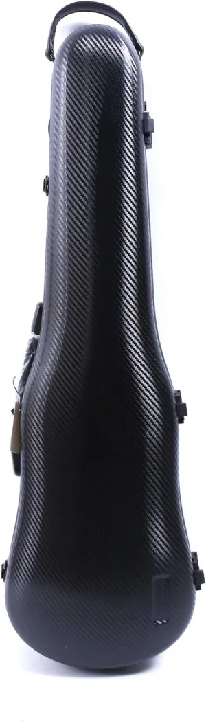 yinfente Triangle 1.95kg Violin Case 4/4 Full size Carbon Fiber Strong Bag 150kg Pressure Full Size With Adjustable Backstrap Two Bow Holder（Black）
