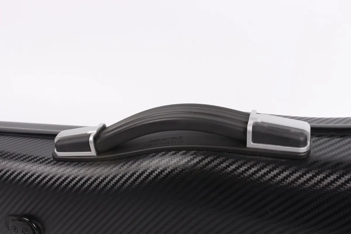 yinfente Triangle 1.95kg Violin Case 4/4 Full size Carbon Fiber Strong Bag 150kg Pressure Full Size With Adjustable Backstrap Two Bow Holder（Black）