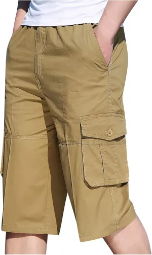 Ymosrh Army Shorts for Men Fashion Zipper Outdoors Pocket Shorts Sports Overalls Casual Pants Mens Kakies Shorts